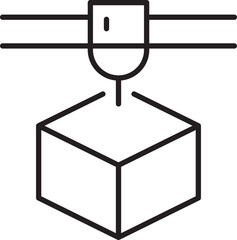 3D printing technology illustration line icon