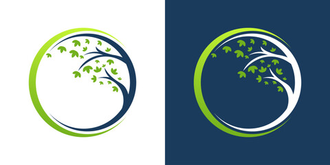 combination logo circle with a tree