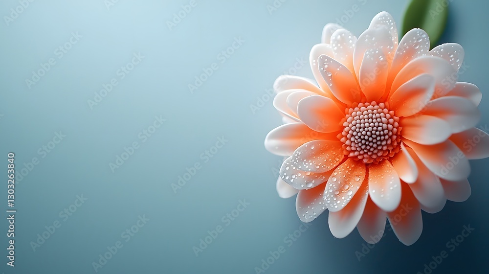 Poster genetically modified flower with petals that react and display real time weather patterns blending n