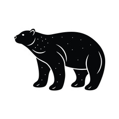 Polar Bear Silhouette Vector Art Illustration and Polar Bear Minimalist Black Color Design