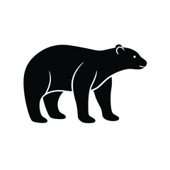 Polar Bear Silhouette Vector Art Illustration and Polar Bear Minimalist Black Color Design