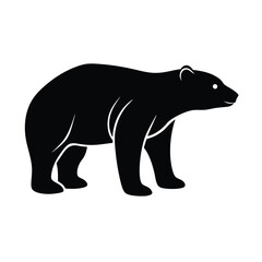 Polar Bear Silhouette Vector Art Illustration and Polar Bear Minimalist Black Color Design