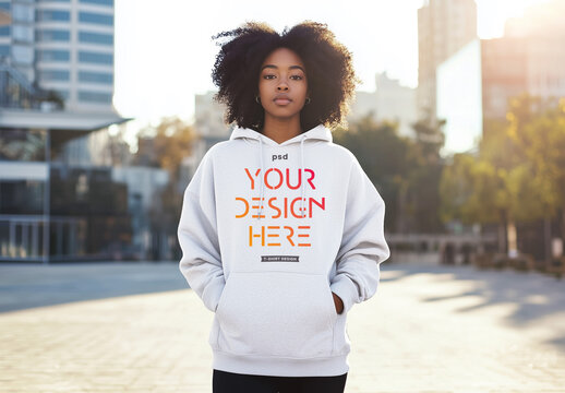 Outdoor hoodie mockup scene