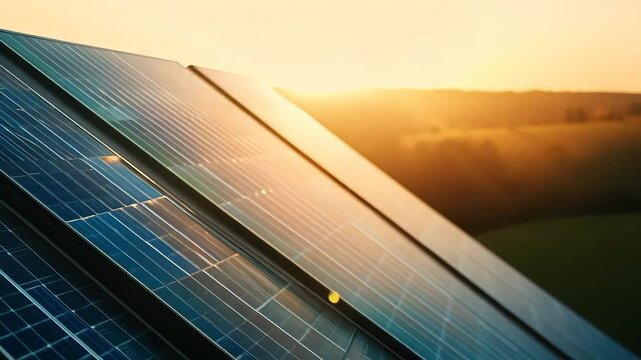 Solar panels absorb sunlight, promoting renewable energy and sustainability.
