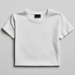 Plain White T-Shirt on Neutral Background &ndash; Apparel Mockup