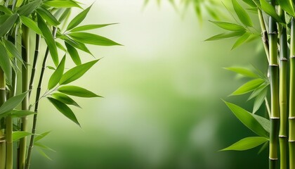 bamboo branches with foliage place for text congratulations advertising