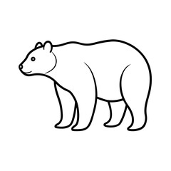line drawing vector illustration of a bear