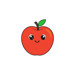 red apple vector cartoon  illustration