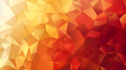 Obraz premium Abstract background featuring a low-poly triangle design in shades of red and orange, creating a geometric and modern effect.