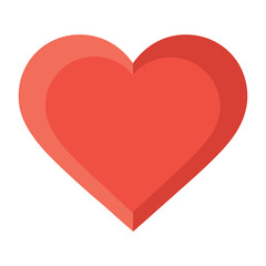 red heart on flat vector illustration 