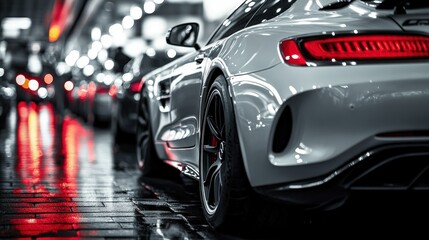 modern beautiful branded cars. Selective focus.
