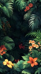 Tropical Jungle Floral Garden
