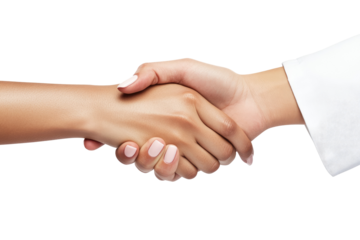 A reassuring handshake on transparent background