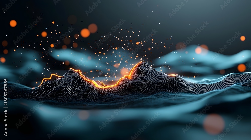 Aufkleber futuristic digital landscape featuring interconnected nodes glowing energy pulses radiant energy fie