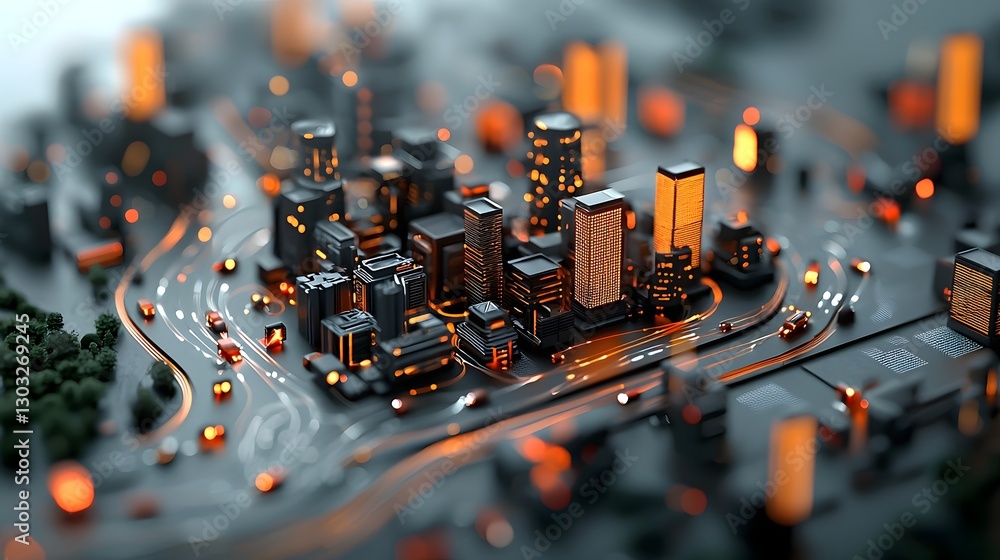Poster futuristic cybersecurity data flow with intricate encrypted lines and luminous holographic display i