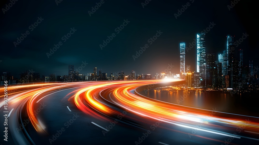 Poster futuristic cybersecurity data flow with intricate encrypted data lines and luminous neon color schem