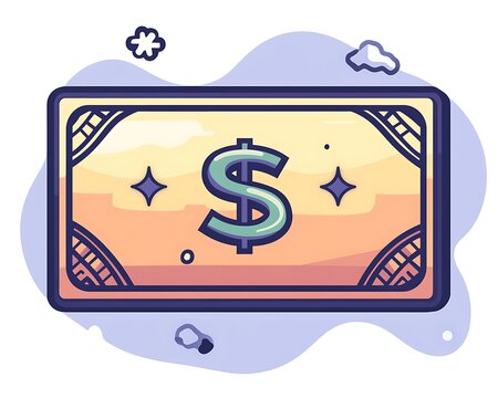 recommend clip art: Shining Money Cash symbol cartoon design
