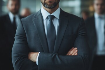 Professional Man in Suit with Arms Crossed