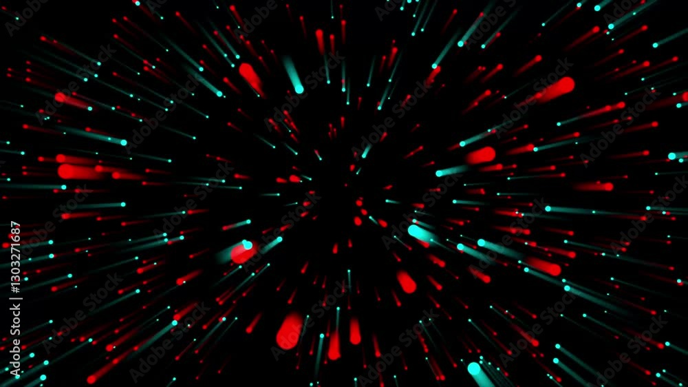 Aufkleber flowing laser beams. light rays motion background. seamless loop. bright rays of neon light and colo