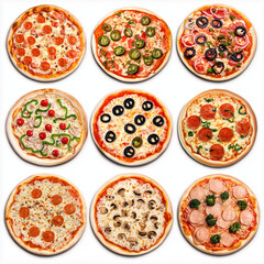 Vielfältige Pizza-Auswahl in bunten Varianten für den Genuss

