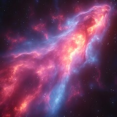 Naklejka premium Colorful Cosmic Nebula in Deep Space