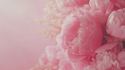 Fototapeta premium Pink flowers with a pink background
