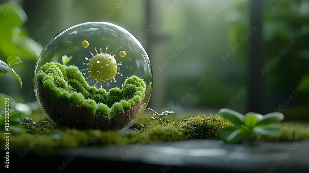 Poster engineered plant based nanomaterials with intricate molecular structures and futuristic wearable tec