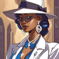 Beautiful African American, Mafia Boss, Don, Gangster, African American Art, Beautiful Black Woman Art, Anime, Black Anime Character, NPHC Art, Divine 9, Greek Member, Zeta Phi Beta