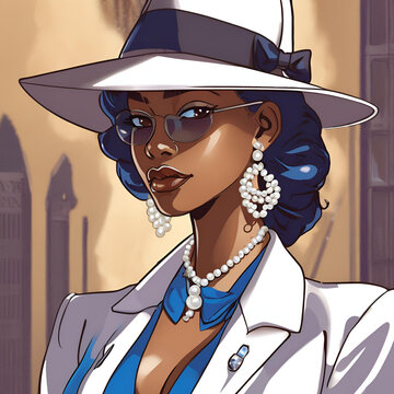 Beautiful African American, Mafia Boss, Don, Gangster, African American Art, Beautiful Black Woman Art, Anime, Black Anime Character, NPHC Art, Divine 9, Greek Member, Zeta Phi Beta