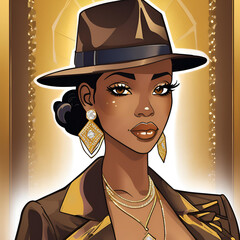 Beautiful African American, Mafia Boss, Don, Gangster, African American Art, Beautiful Black Woman Art, Anime, Black Anime Character, NPHC Art, Divine 9, Greek Member, Sigma Gamma Rho