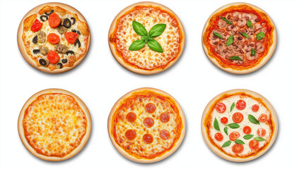 Pizza Auswahl in verschiedenen Sorten, frisch zubereitet für den Genuss

