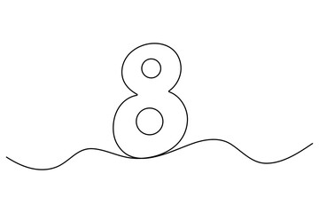 Obraz premium A minimalist, number 8 design continuous line drawing of the symbol 