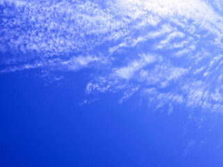Clouds in the bright blue sky