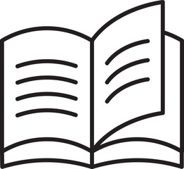 Open book illustration line icon