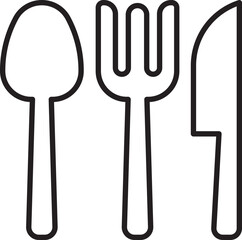 Cutlery set outline illustration line icon