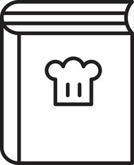Cookbook with chef hat icon illustration line icon