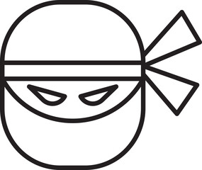 Ninja character icon illustration line icon