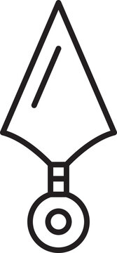 recommend clip art: Trowel tool illustration in black outline line icon