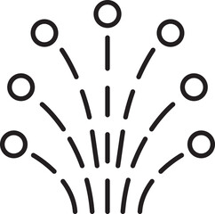 Abstract fireworks illustration line icon