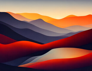 sunset in the mountains