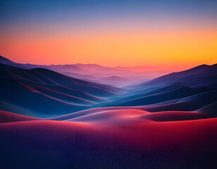sunset in mountains