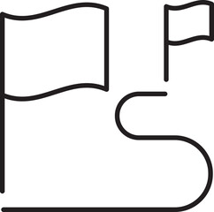 Abstract flag illustration design line icon