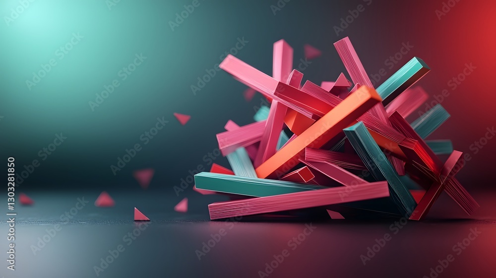 Poster captivating neon wireframe shapes geometric lines and luminous forms create a dynamic and visually s