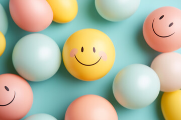 A cheerful celebration of the International Day of Happiness, featuring smiling faces, positive energy, and uplifting emotions, promoting global well-being and joy.  
