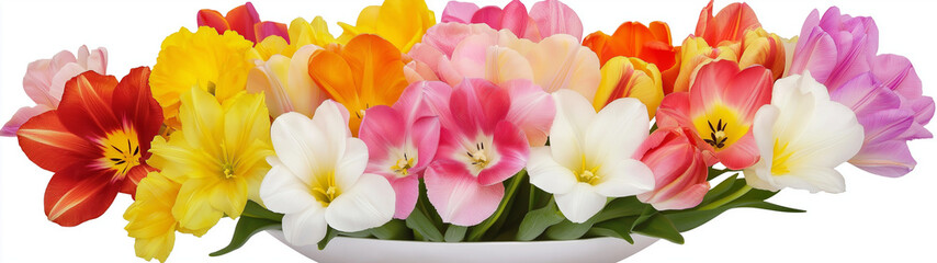 Bunte Tulpenvielfalt in einer stilvollen Vase f&uuml;r fr&ouml;hliche Anl&auml;sse

