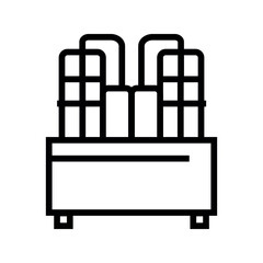 electrolyzer black line icon for digital and print projects.  Minimal clean icons for apps and websites.