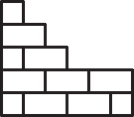 Block structure in a staircase formation line icon