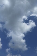 Expansive Blue Sky Canvas: Sculpted Clouds Drifting in an Azure Expanse