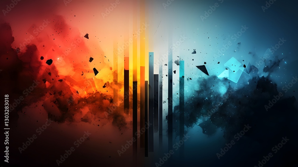 Poster captivating abstract background with intricate fractal patterns shimmering iridescent textures and v