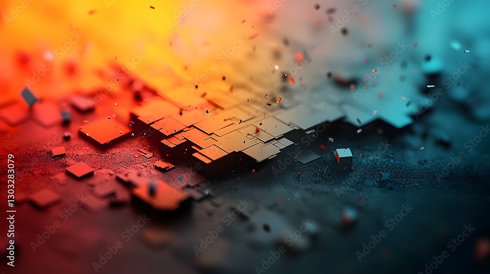 Poster captivating abstract background with intricate fractal patterns holographic effects and shimmering i